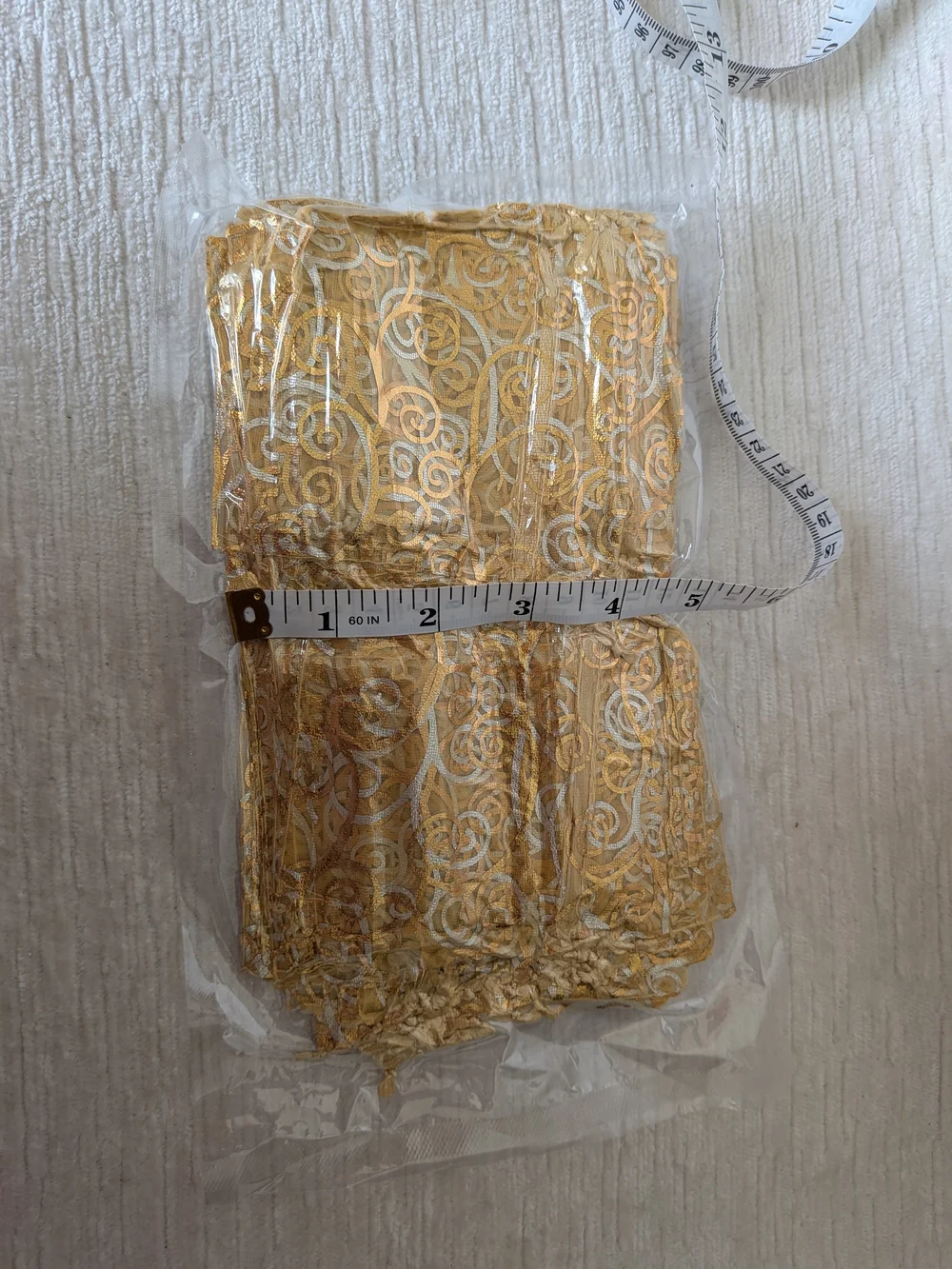 Gold Metallic Swirl Organza Bags 100 Pk 3"X4" Drawstring Closure Vacuum Sealed - Picture 7 of 7